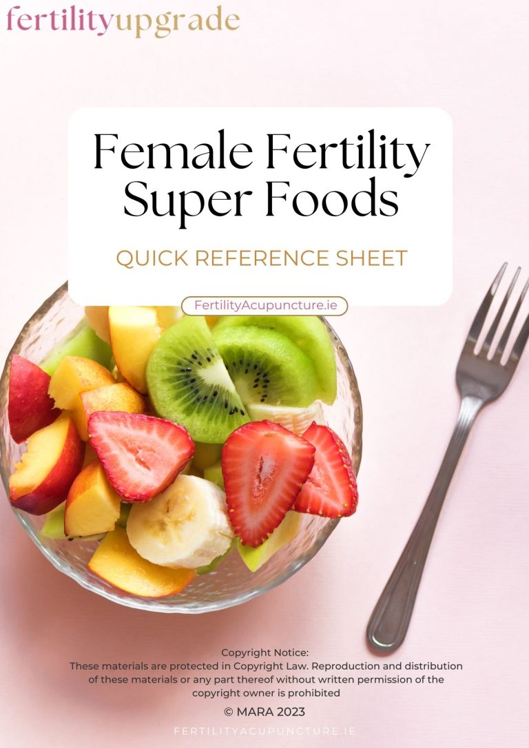 Fertility Super Foods- quick reference sheet