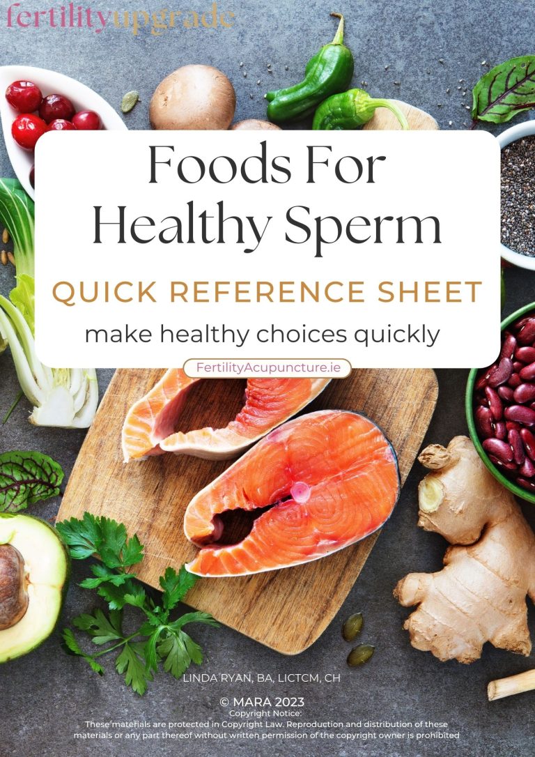 Foods for healthy sperm - quick reference sheet