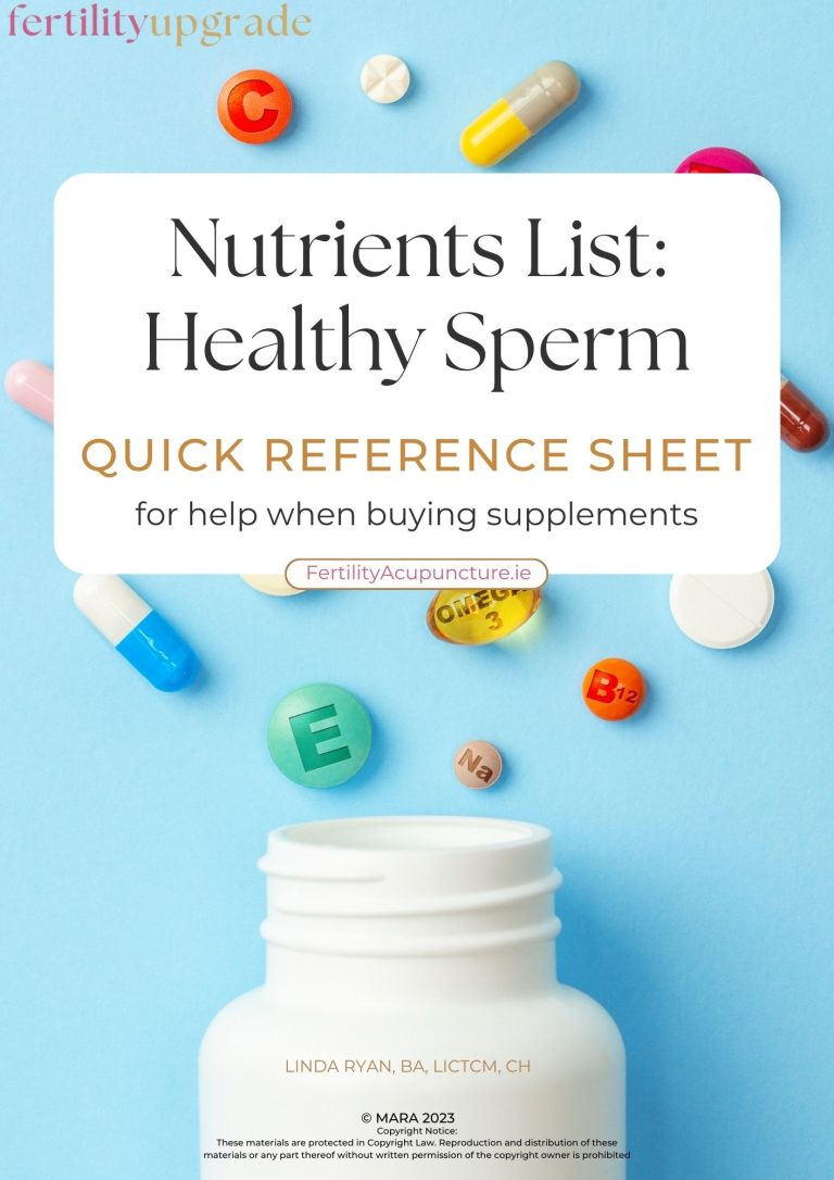 Male Nutrients List - quick reference sheet for choosing supplements-MARA